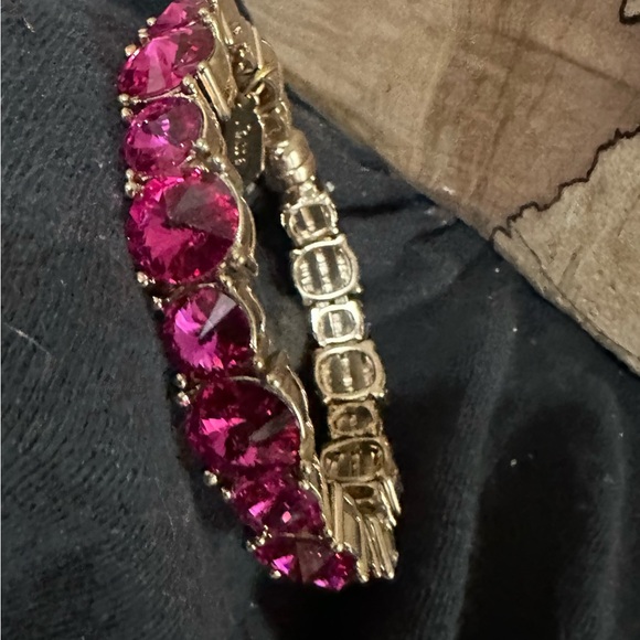 Tasha Gold Plate Bracelet with pink Crystal Stones - Picture 5 of 5